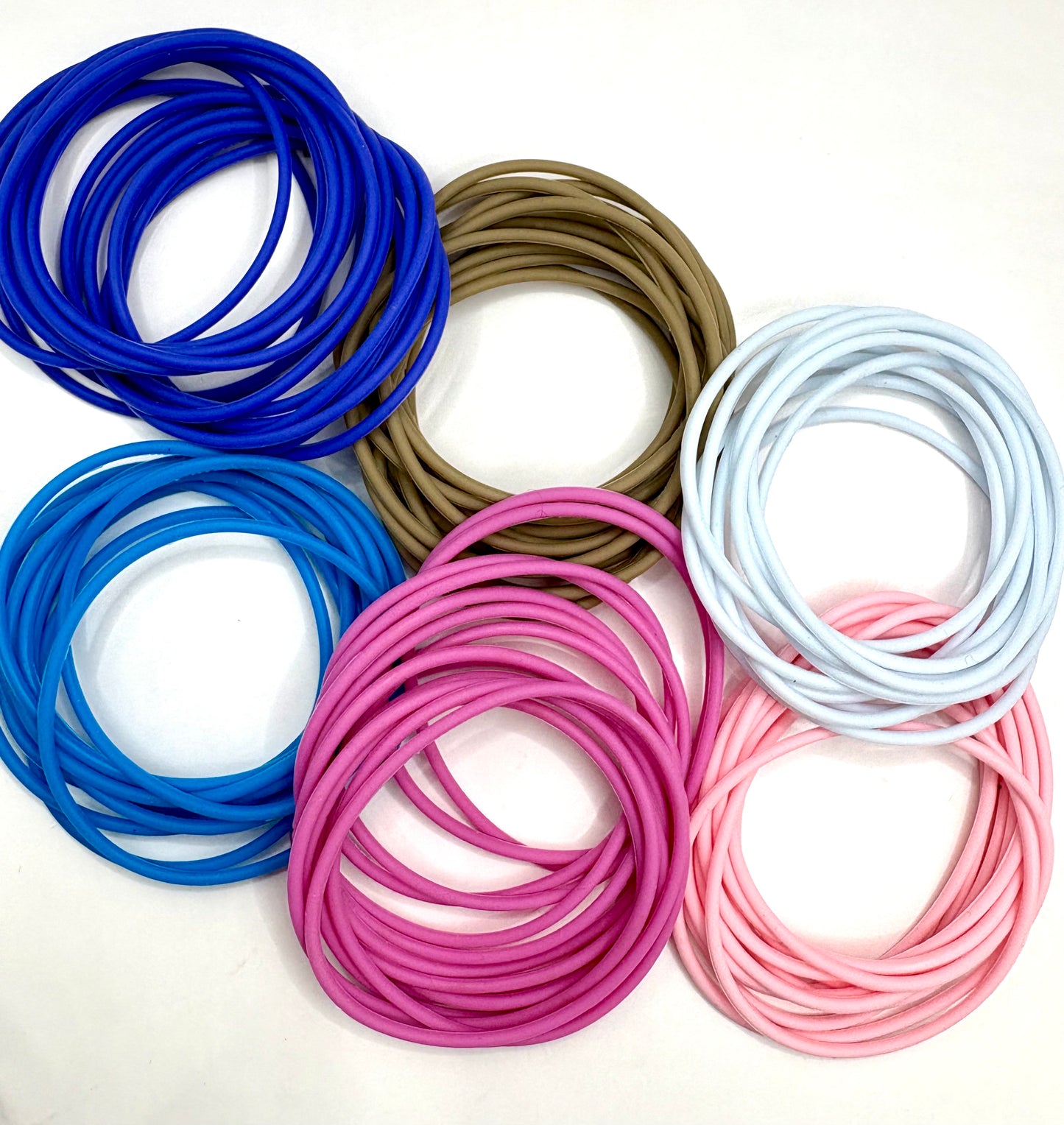 Women’s Silicone Jelly Bracelet - Stackable - set of 6 - size 6.5”