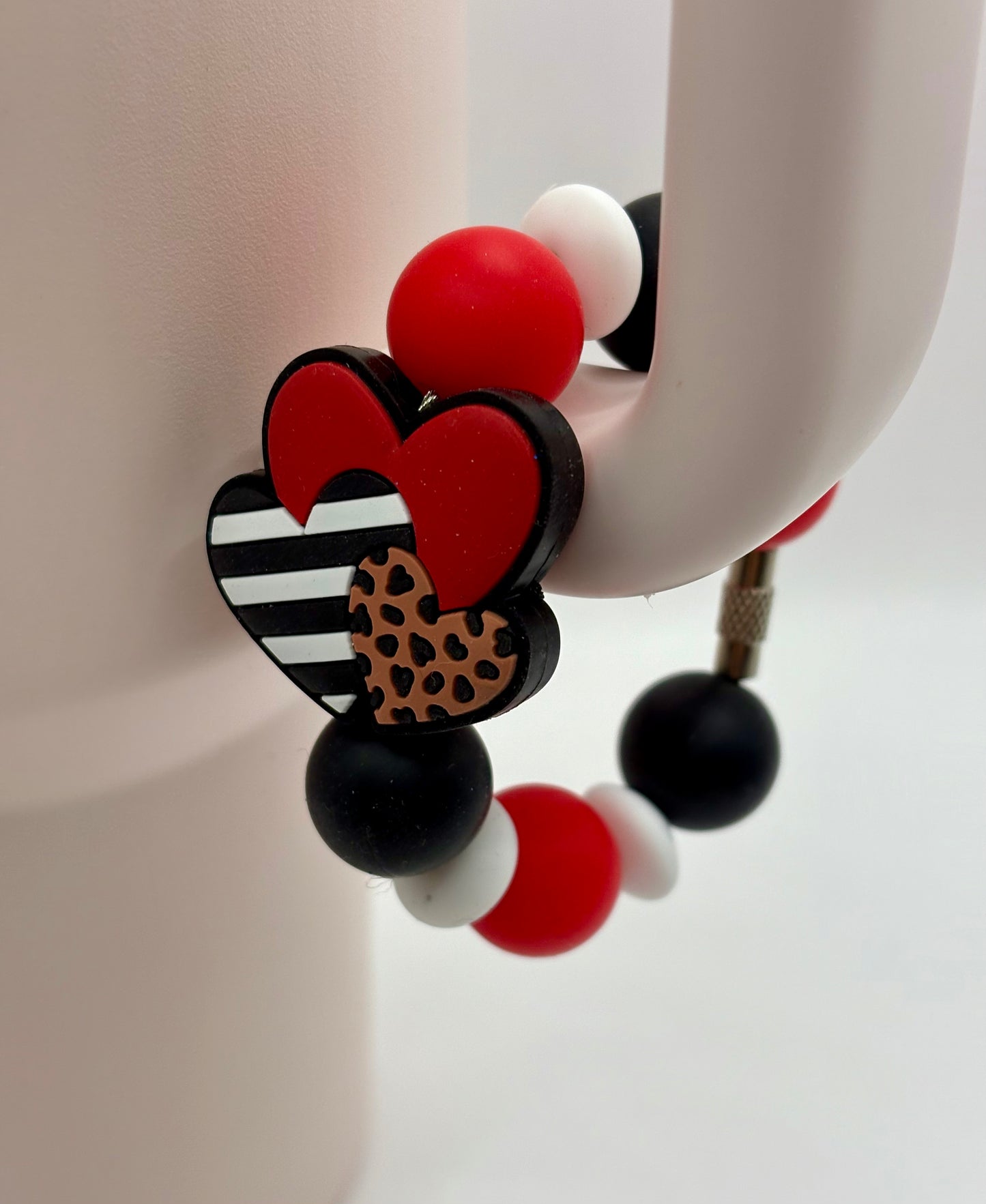 Hearts Silicone Tumbler Cup Handle Charm
