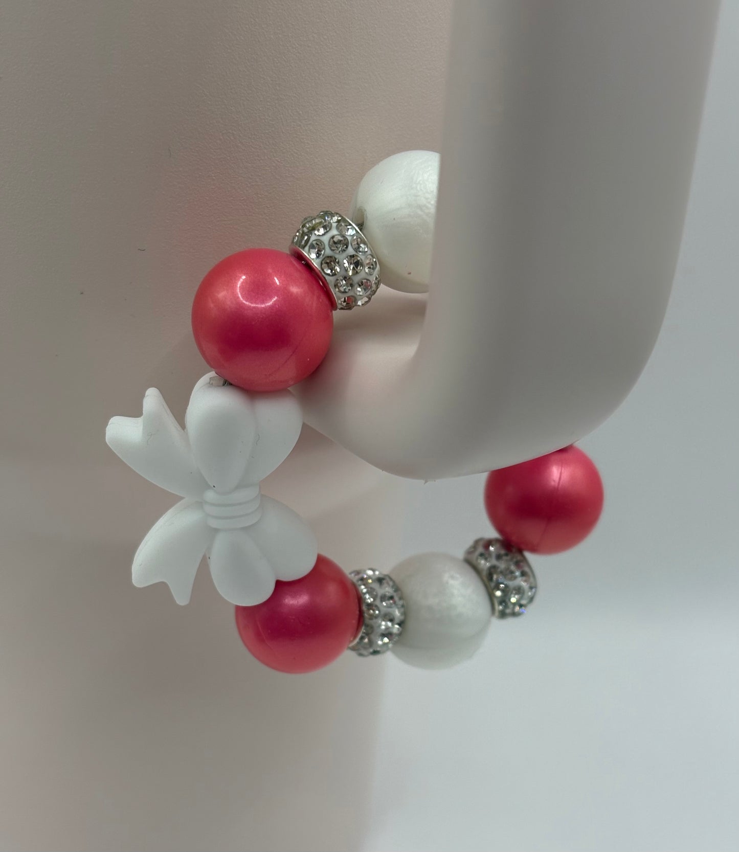 Bow Handle Charm & White Bow Tumbler Boot Set