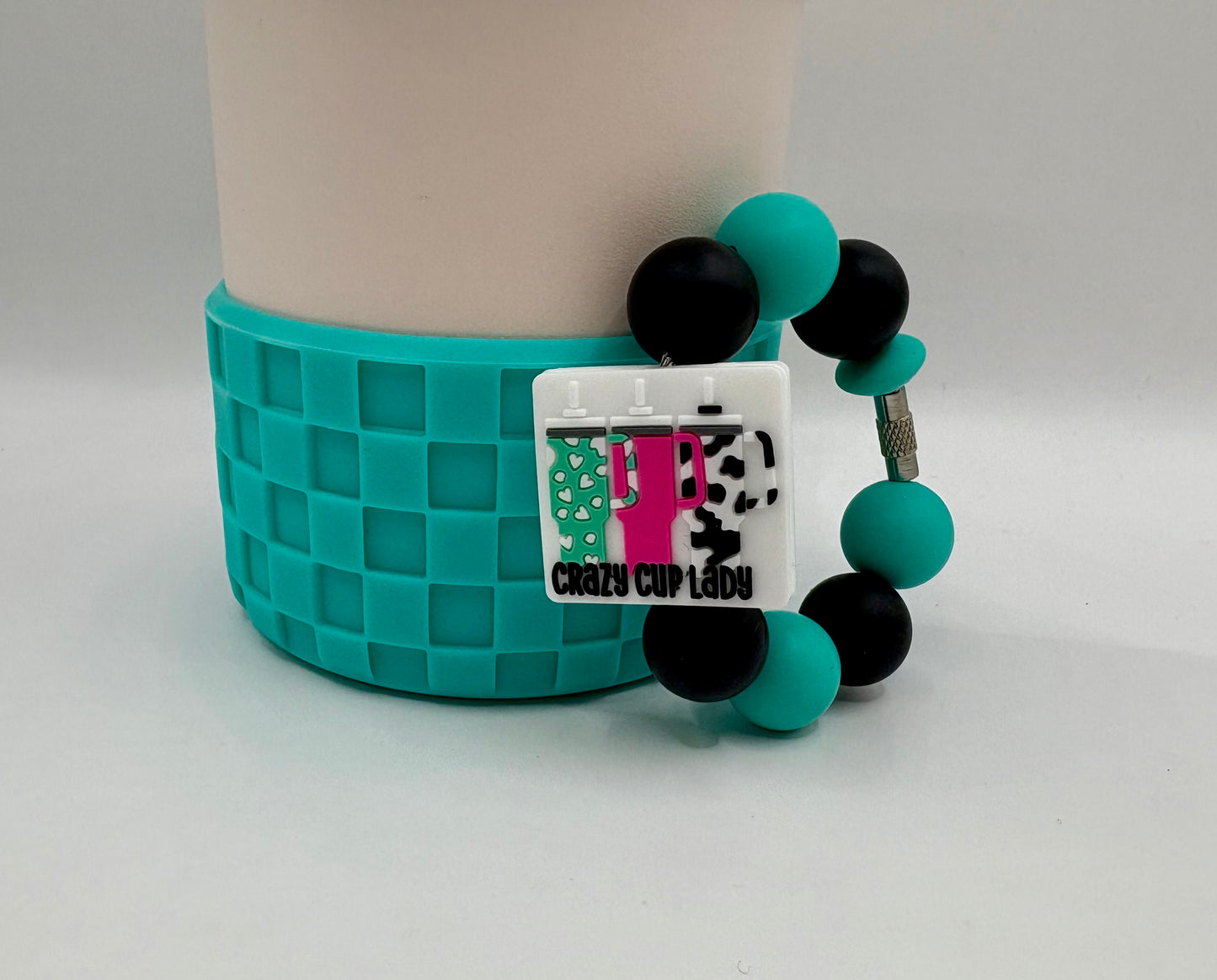 Crazy Cup Lady Handle Charm & Checkered Texture Boot Set
