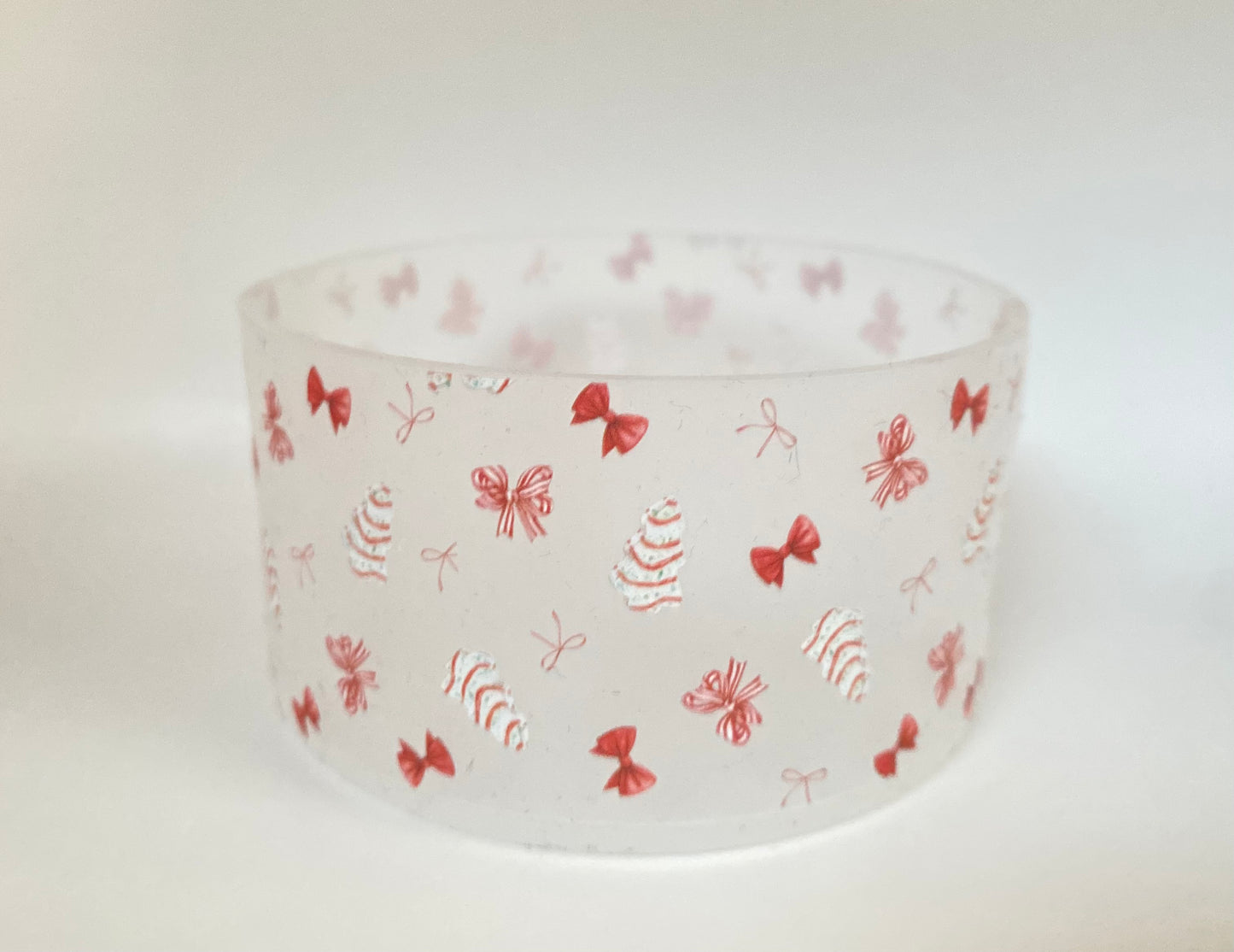 Christmas Tree Cake With Bows- Transparent Tumbler Boot - Silicone Boot- Tumbler Accessories