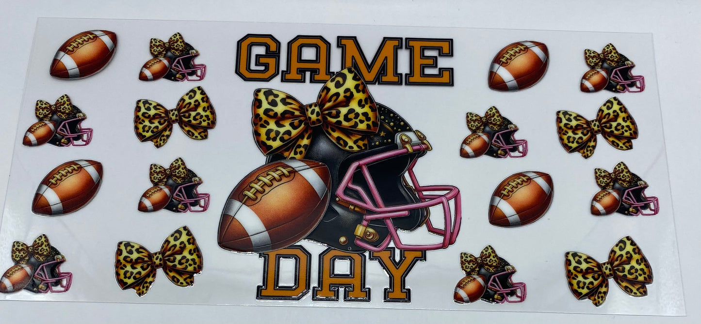 Game Day UV DTF 16oz cup wrap - double sided - Permanent Decal - Ready to apply