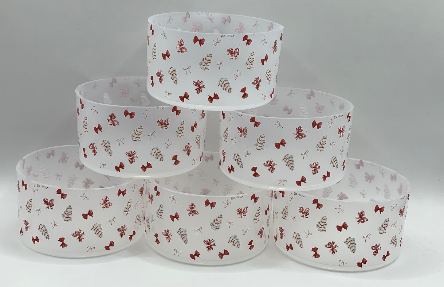 Christmas Tree Cake With Bows- Transparent Tumbler Boot - Silicone Boot- Tumbler Accessories