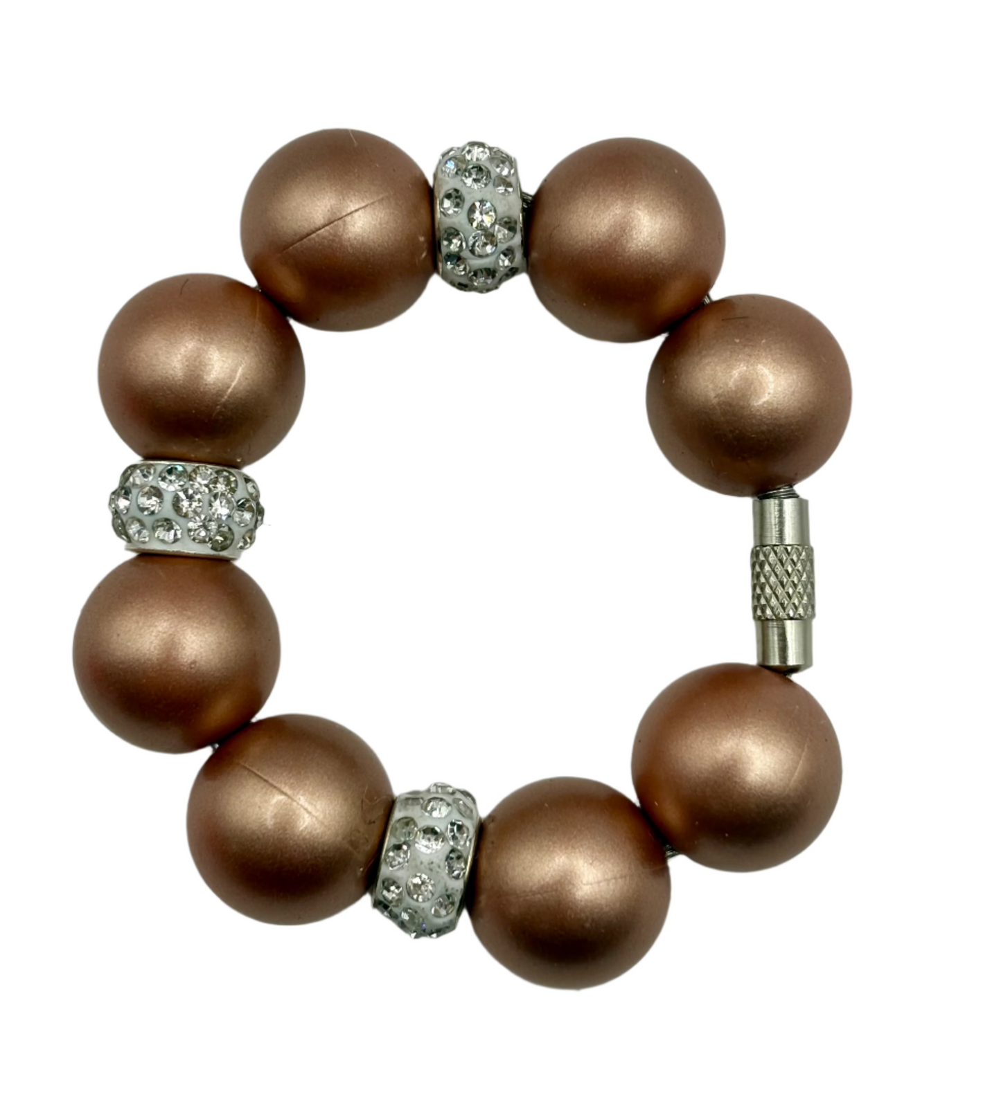 Rose Gold Metallic Beaded Handle Charm
