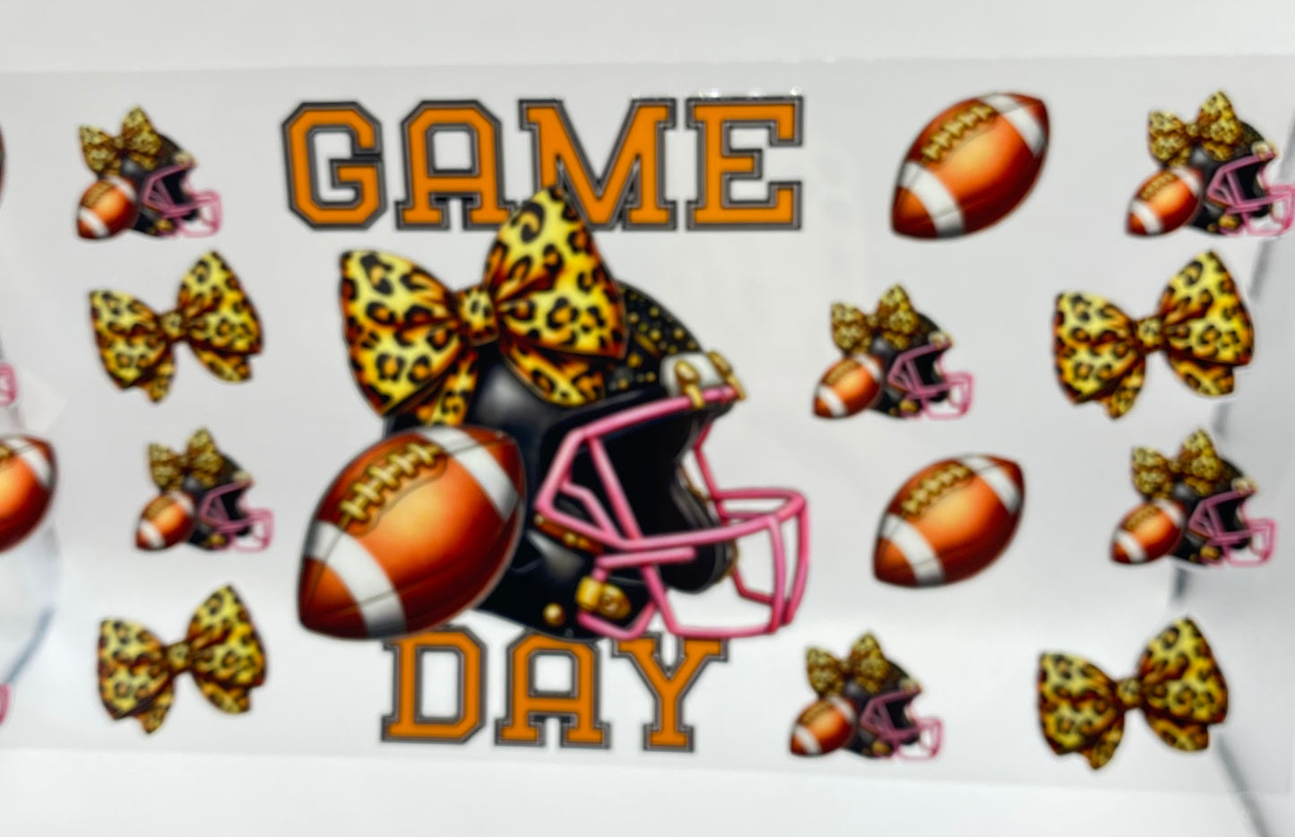 Game Day UV DTF 16oz cup wrap - double sided - Permanent Decal - Ready to apply