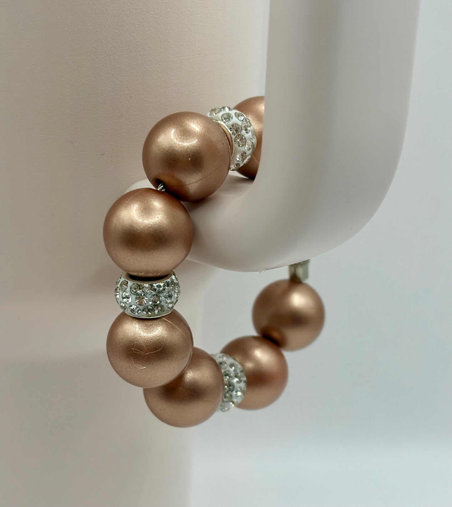 Rose Gold Metallic Beaded Handle Charm