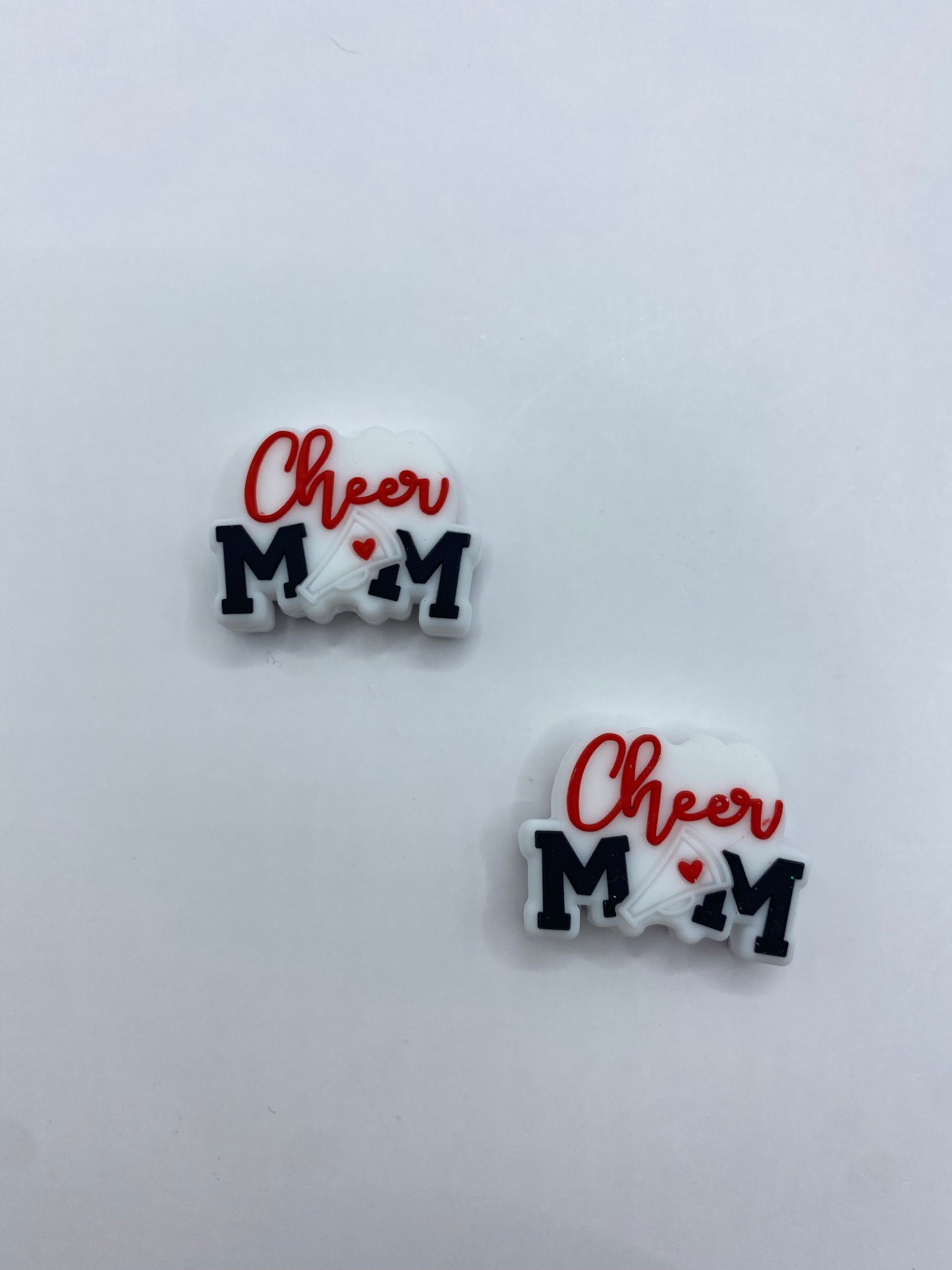 *Cheer Mom* Silicone Focal Bead