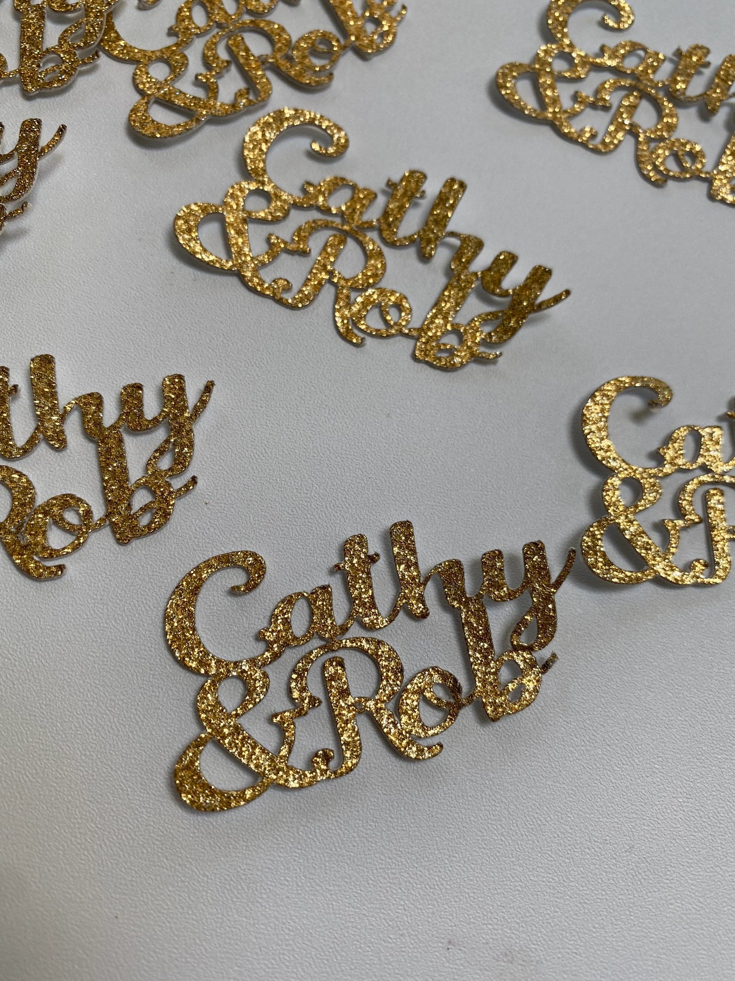 Personalized 2 Name Confetti Cursive