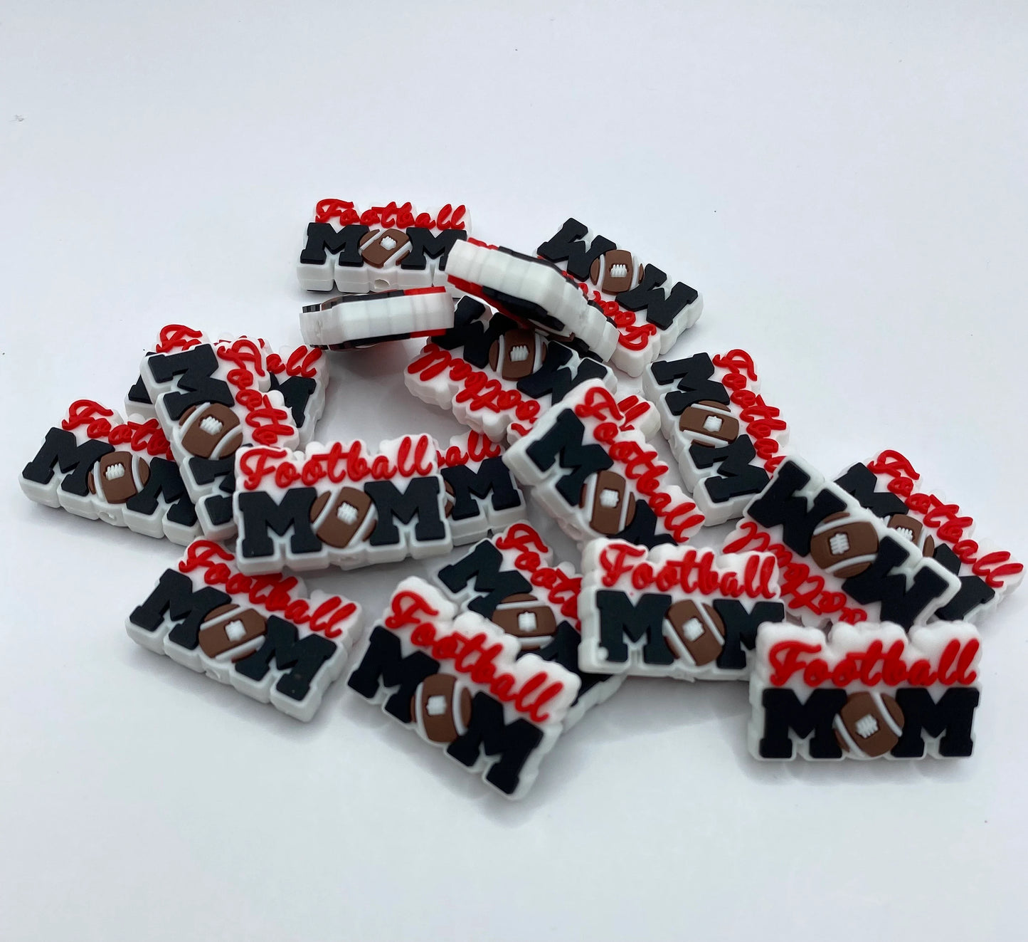 “Football Mom* Silicone Focal Bead