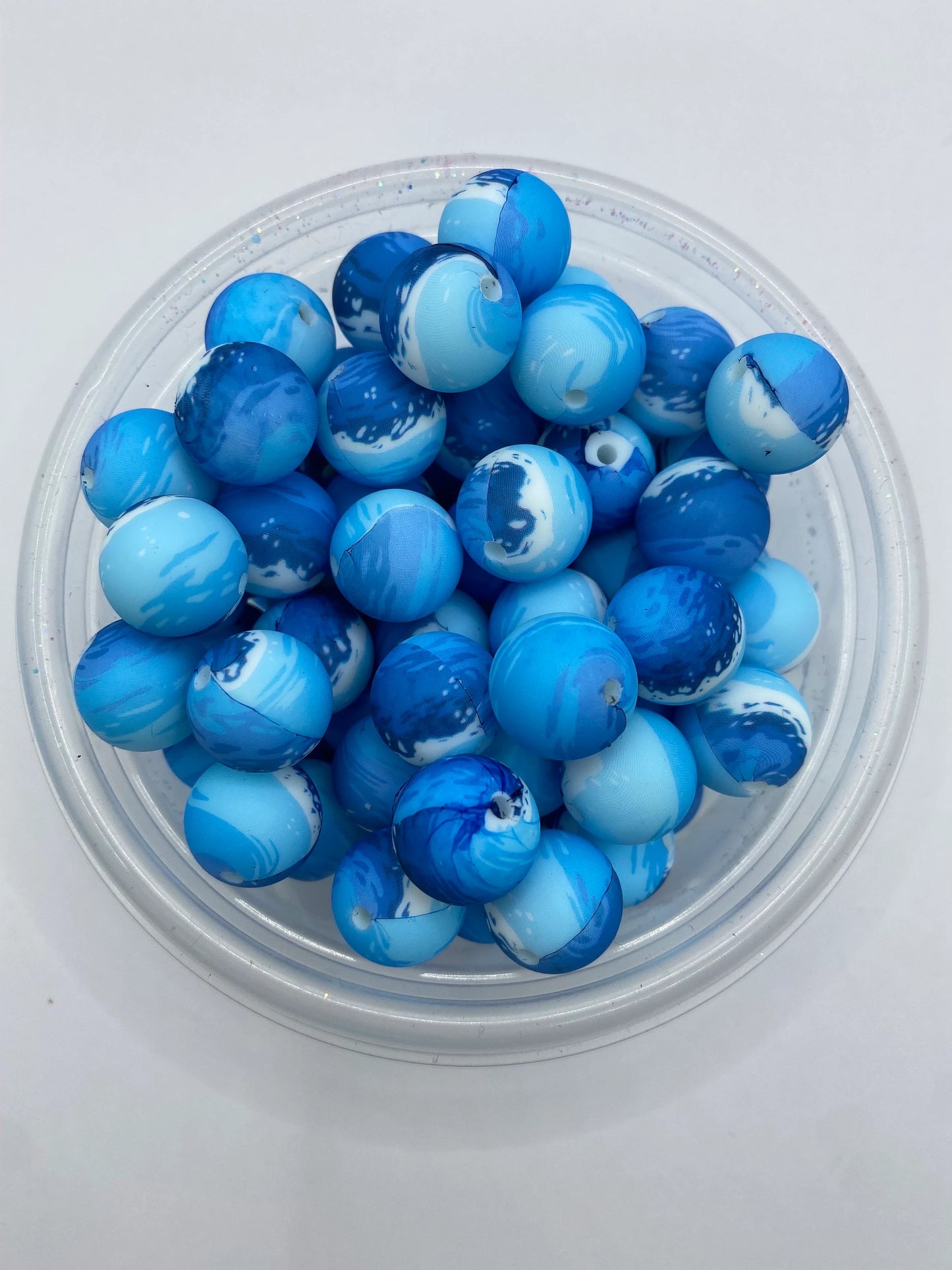 Ocean Waves - Pattern Silicone Beads - 15mm