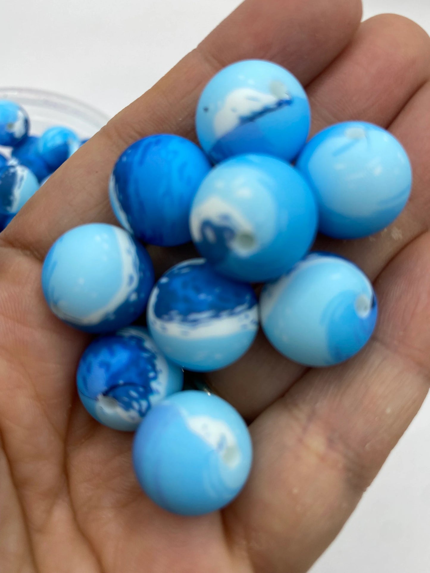 Ocean Waves - Pattern Silicone Beads - 15mm