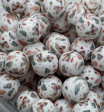 Load image into Gallery viewer, 10 Butterfly Print Silicone Beads - 15mm
