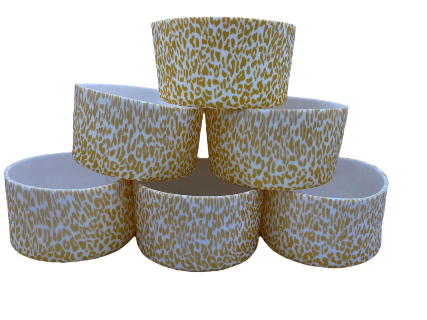 Gold Leopard Tumbler Boot - Silicone Boot- Tumbler Accessories