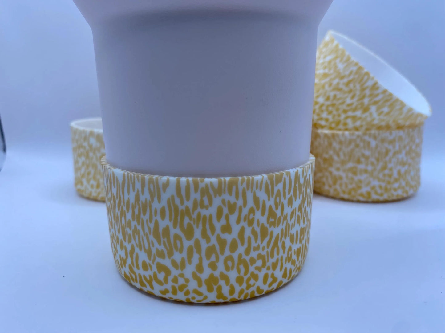 Gold Leopard Tumbler Boot - Silicone Boot- Tumbler Accessories