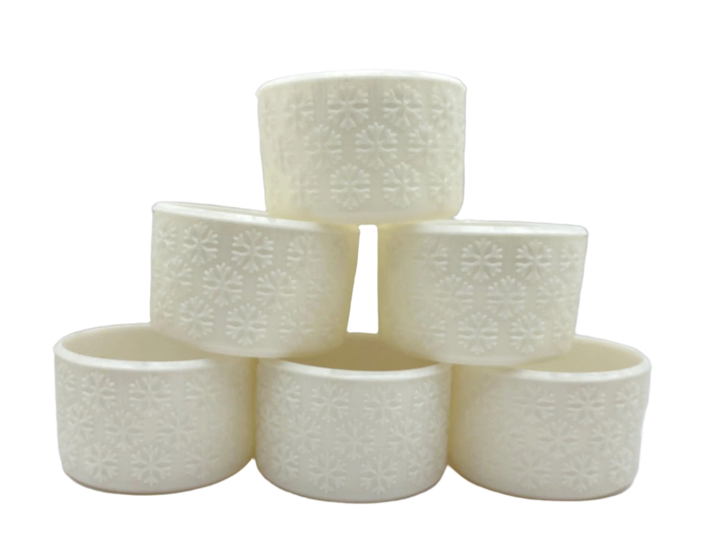 Pearl White Snowflake Textured Tumbler Boot - Silicone Boot- Tumbler Accessories