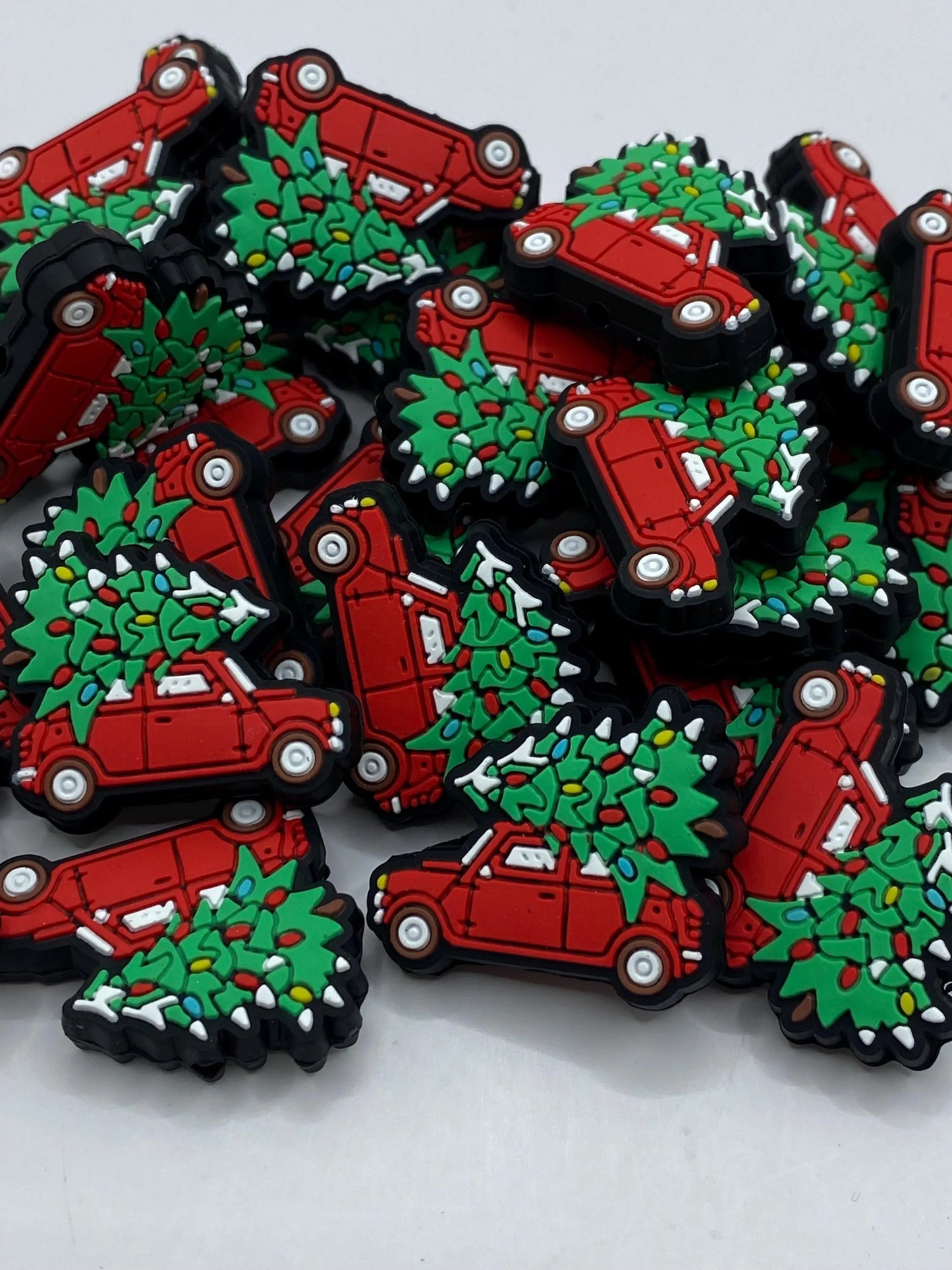 Christmas Truck Silicone Focal Bead