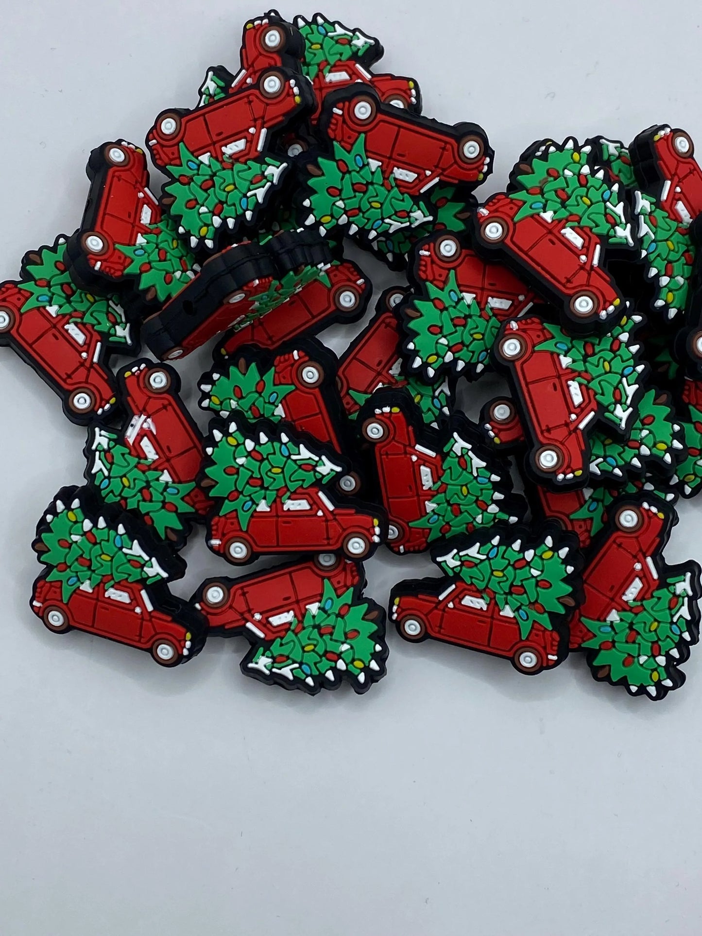 Christmas Truck Silicone Focal Bead