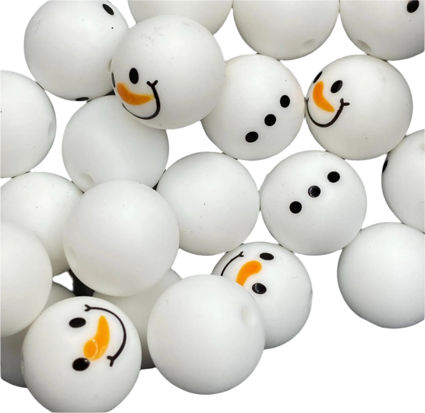 Frosty -Silicone Beads - 15mm - 50 Beads