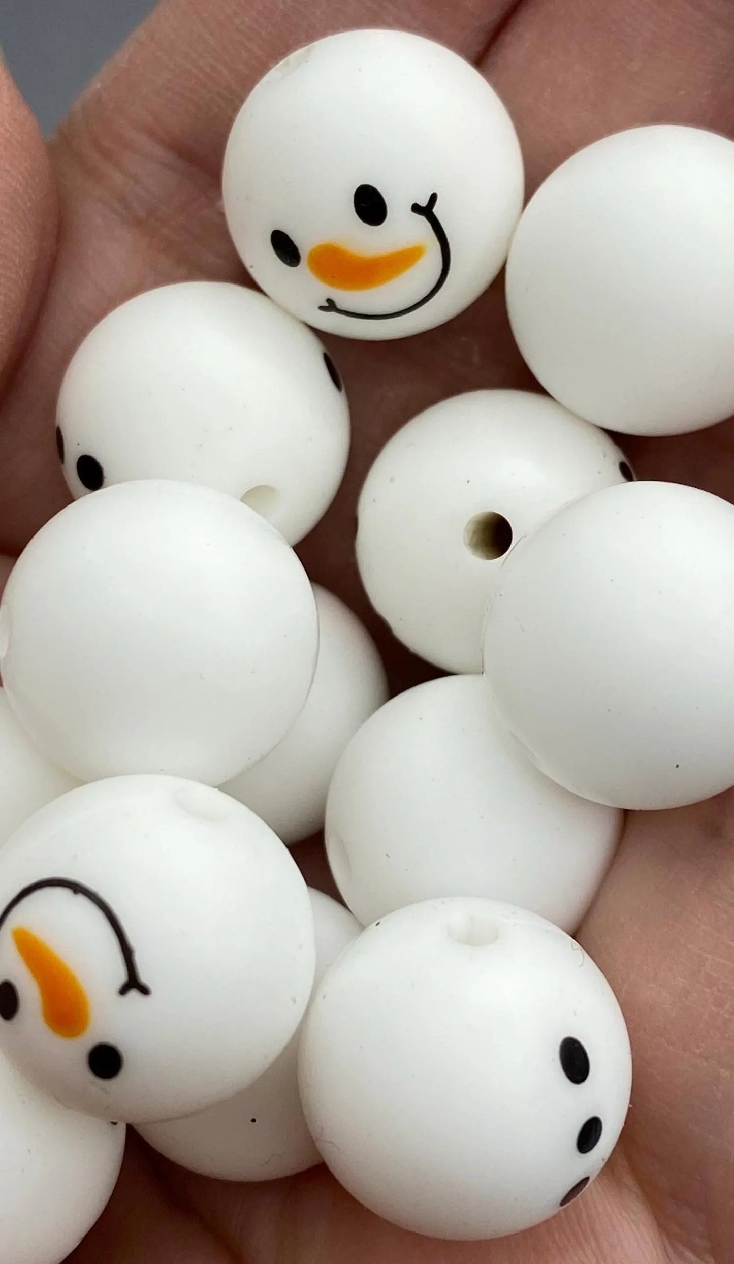 Frosty -Silicone Beads - 15mm - 50 Beads