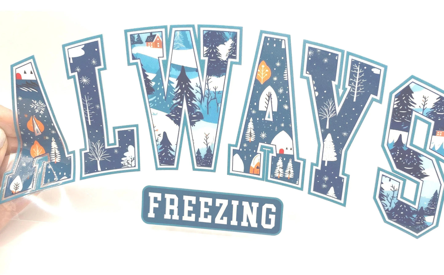 Always Freezing UV DTF 16oz cup wrap - double sided - Permanent Decal - Ready to apply