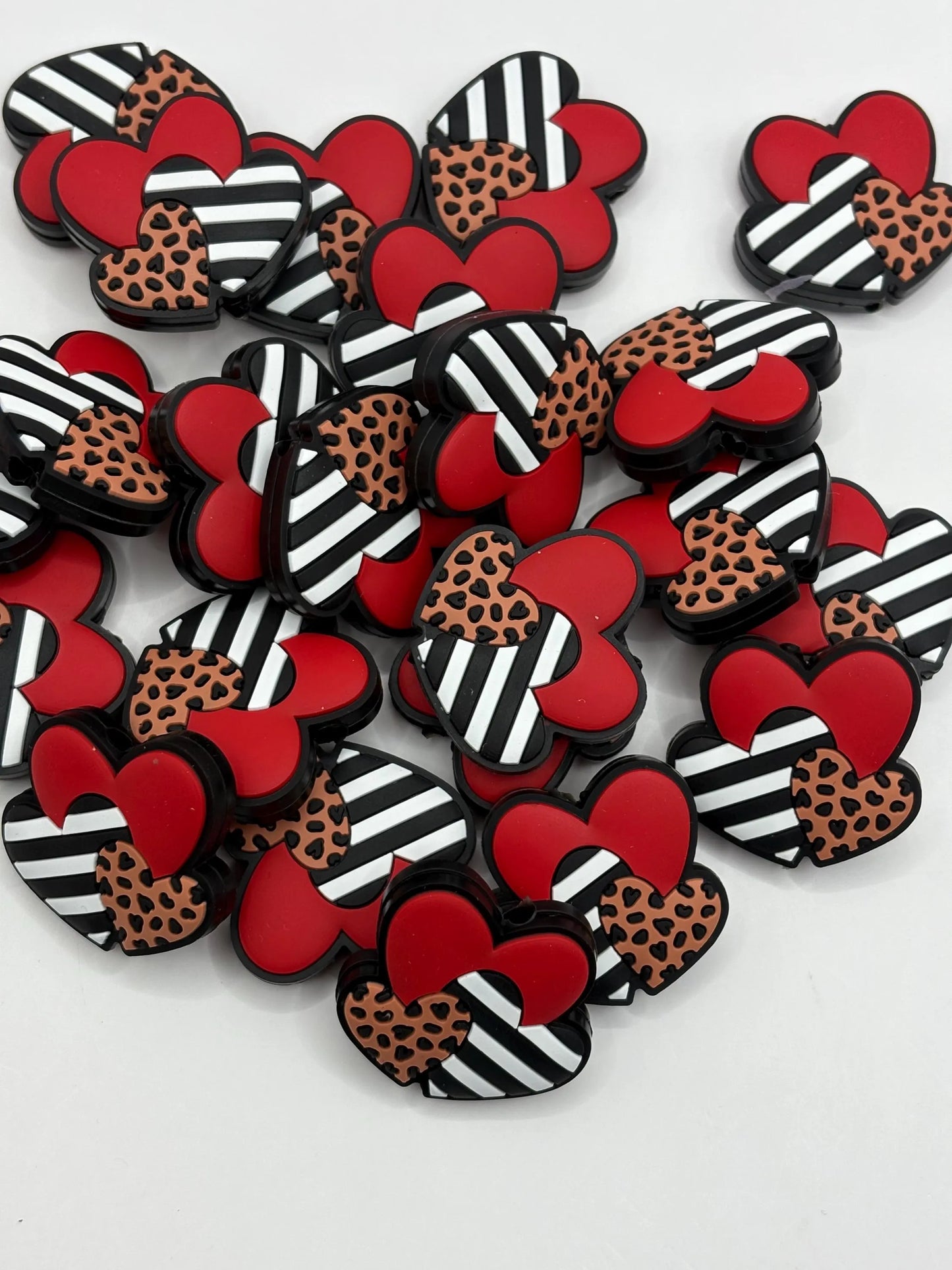 Hearts Silicone Focal Bead Valentine’s Day