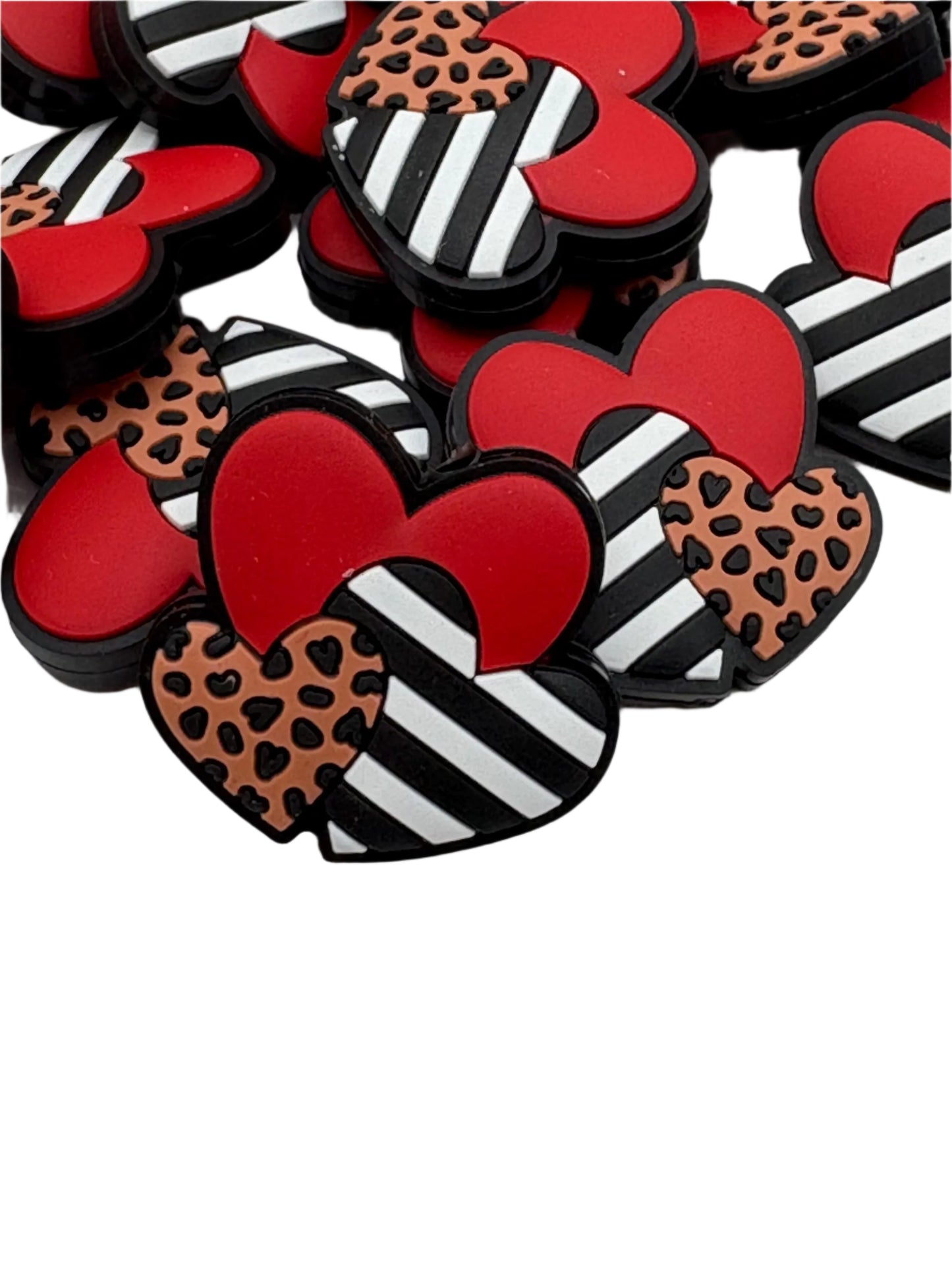 Hearts Silicone Focal Bead Valentine’s Day