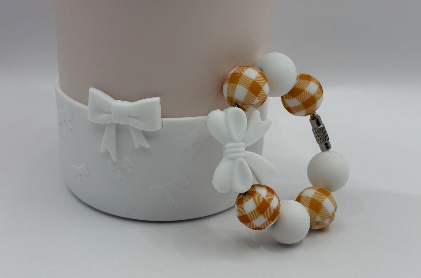 Bow Plaid Handle Charm & Bow Tumbler Boot Set