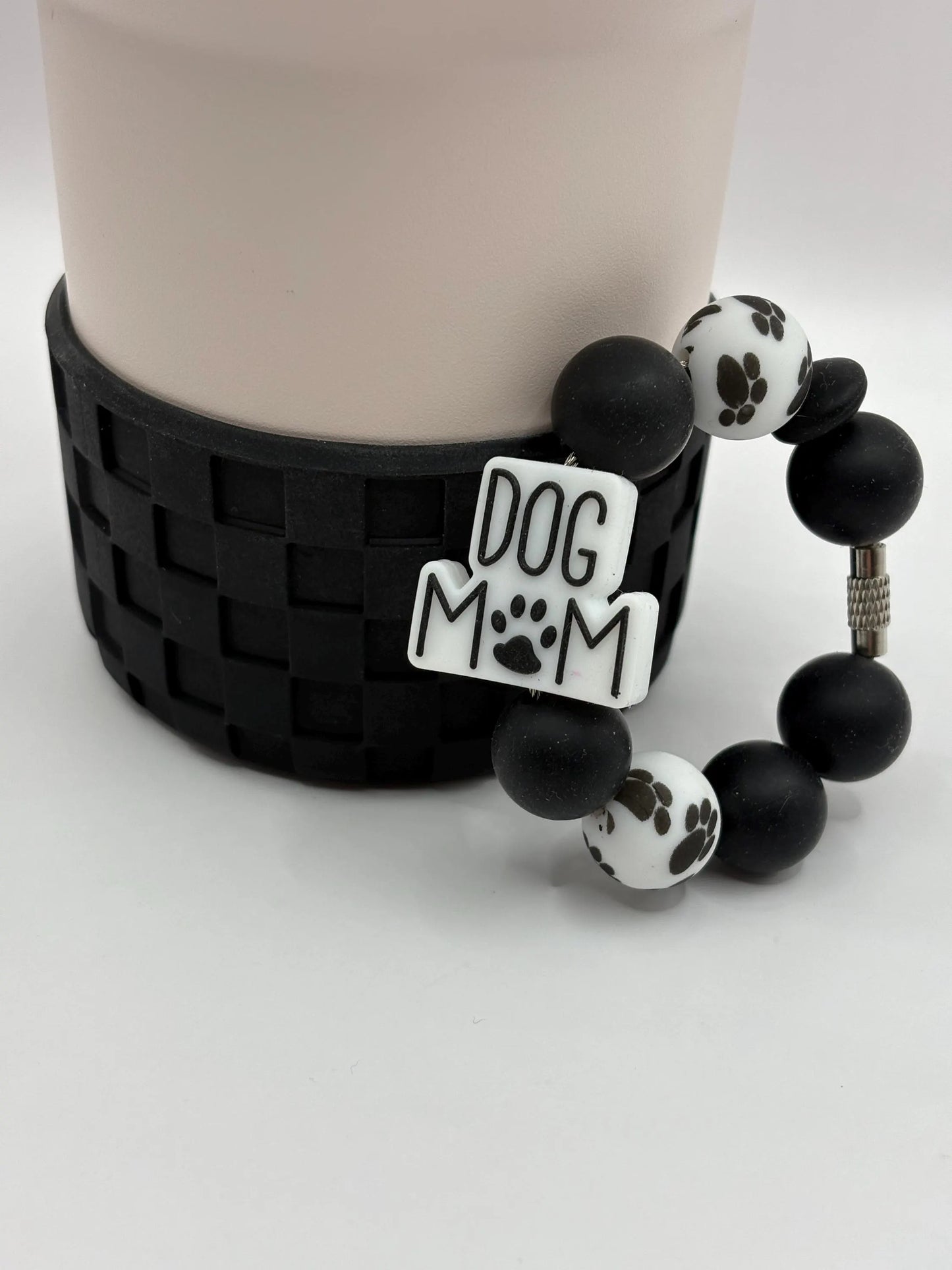 Dog Mom Handle Charm & Checkered Tumbler Boot Set