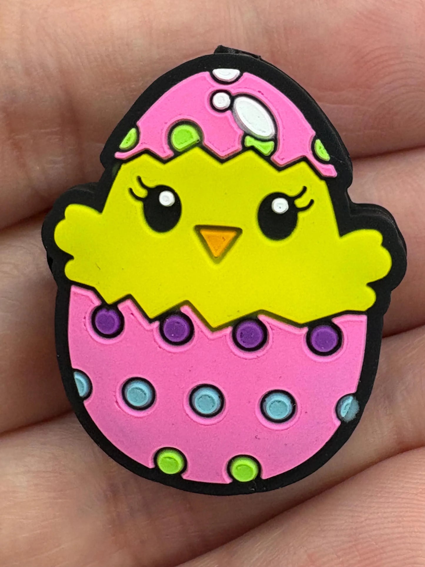 Chick in Easter Egg Silicone Focal Bead