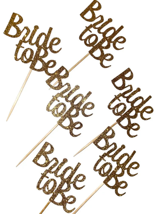 Bride to Be Cupcake Toppers  - Set of 6