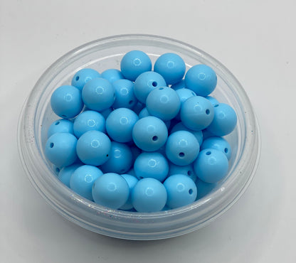 Light Blue Shiny Silicone Bead