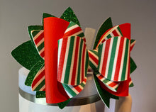 Load image into Gallery viewer, Christmas Striped Bow Straw Topper - Tumbler Straw Topper-
