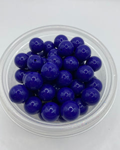 Navy Blue Shiny Silicone Bead