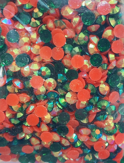 5mm Resin Jelly AB  rhinestones 1oz bag approx. 1400 pieces Christmas mix