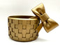 Bronze Bow Straw Topper and Checkered Texture Tumbler Boot - Silicone Boot- Tumbler Accessories