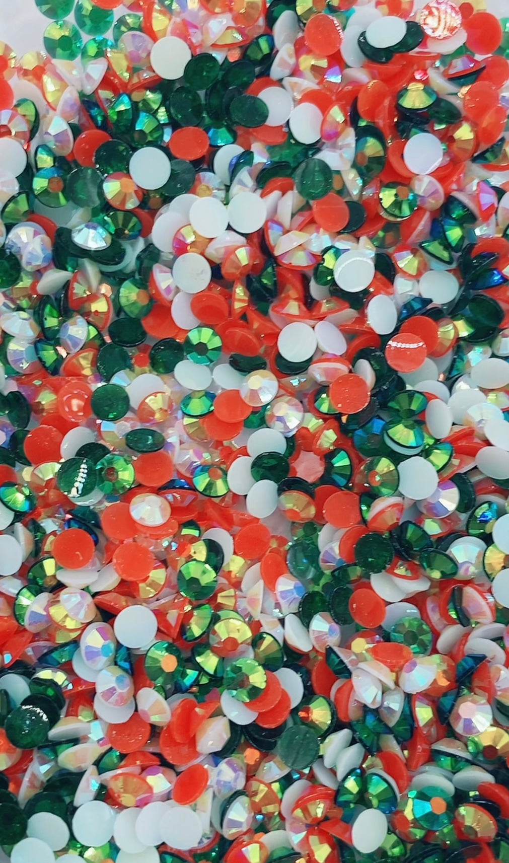 5mm Resin jellyAB rhinestones 1 oz bag Christmas mix