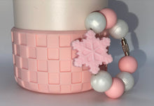 Load image into Gallery viewer, Pink Snowflake Beaded Handle Charm and Checkered Textured Boot
