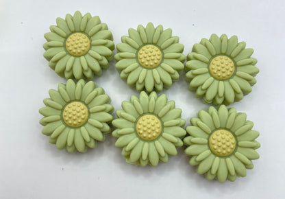 1 Small Daisy Silicone Focal Bead choose color