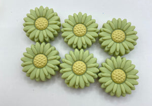 1 Small Daisy Silicone Focal Bead choose color