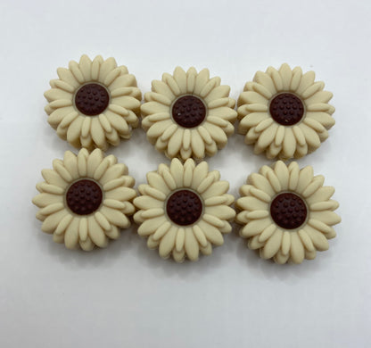 1 Small Daisy Silicone Focal Bead choose color