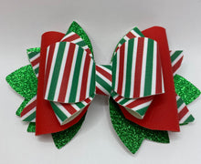 Load image into Gallery viewer, Christmas Striped Bow Straw Topper - Tumbler Straw Topper-
