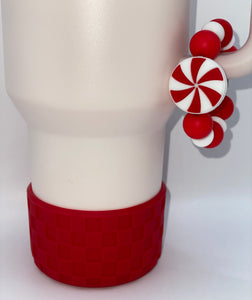 Peppermint Candy Handle Charm and Checkered Texture Boot