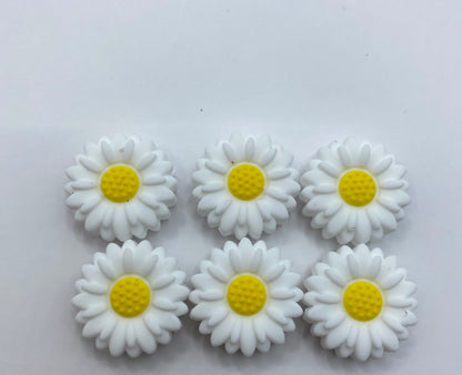 1 Small Daisy Silicone Focal Bead choose color