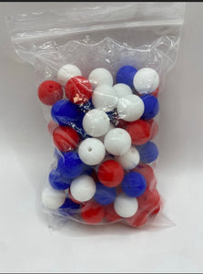 Red White and Blue Bead Mix