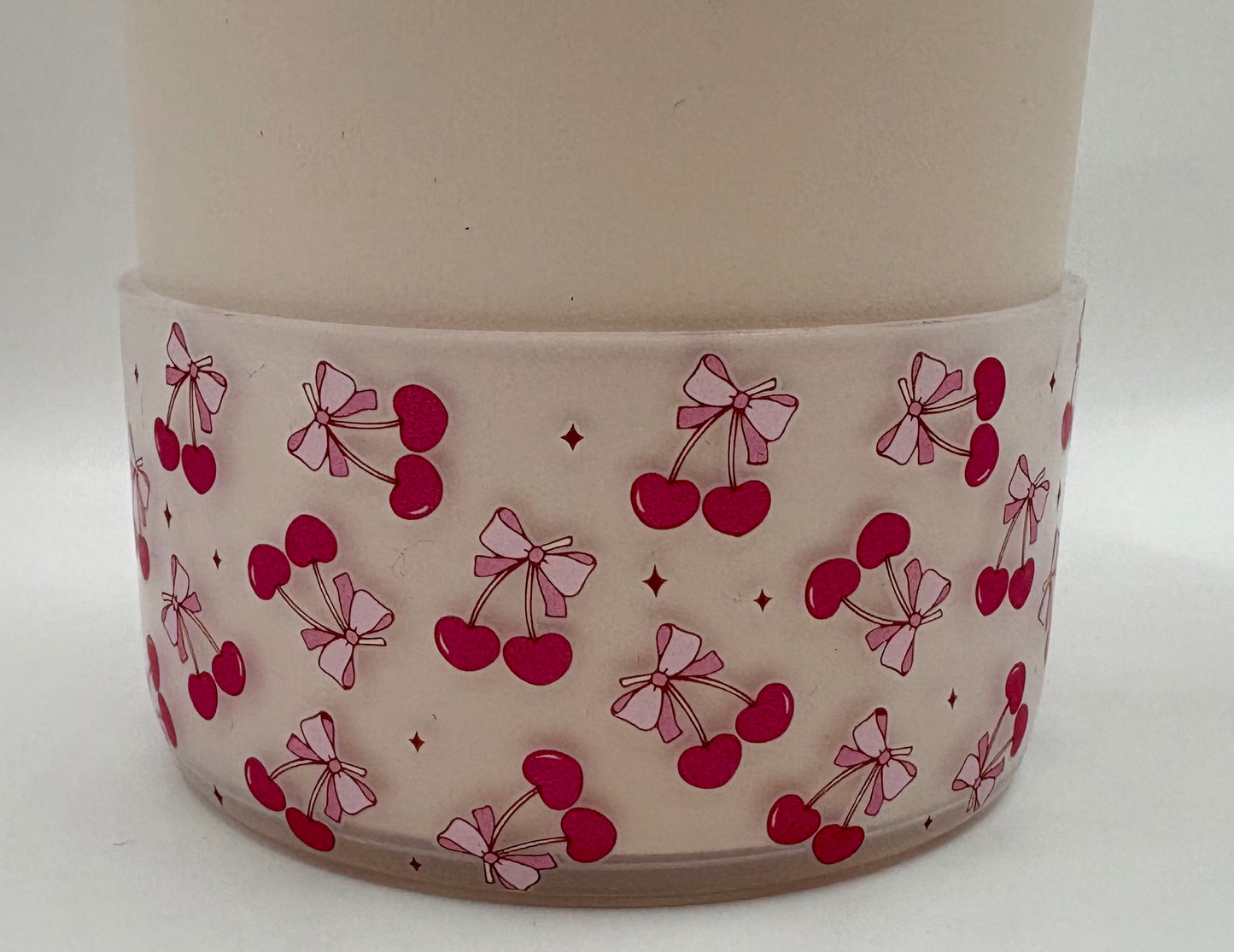 Cherry Bows - Transparent Tumbler Boot - Silicone Boot- Tumbler Accessories