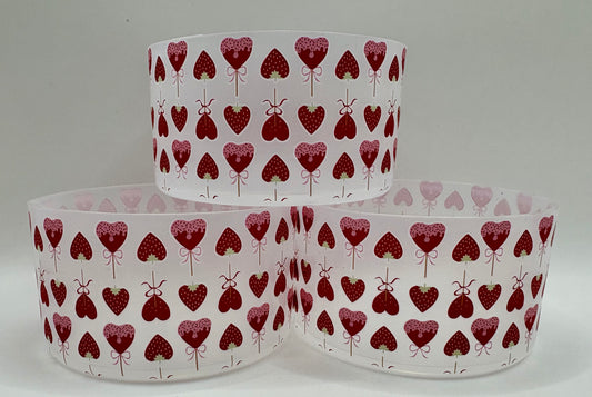 Strawberry Hearts - Transparent Tumbler Boot - Silicone Boot- Tumbler Accessories