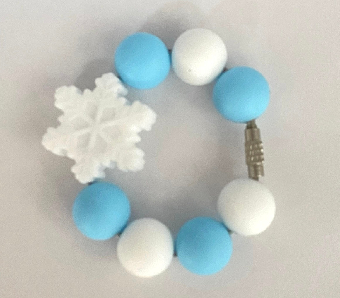 Snowflake Beaded Handle Charm