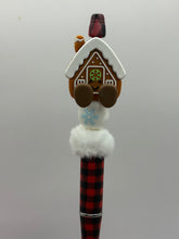 Load image into Gallery viewer, Handmade Gingerbread House Composition Notebook Cover | Reusable Fabric Notebook Sleeve
