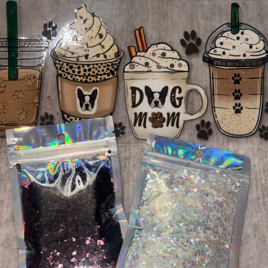 Dog Mom UV DTF 16oz cup wrap and Glitter Bundle (Copy)