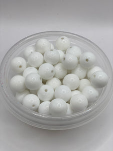 White Shiny Silicone Bead